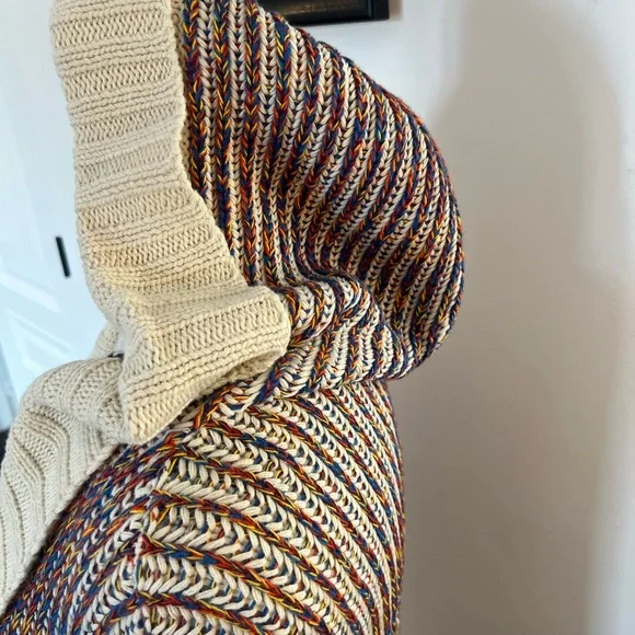 Long SWEATER w/hood - Multi-color Cotton knit - SALE! - Picture 11 of 16